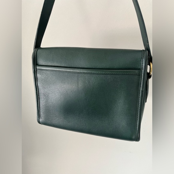 Coach vintage bottle green Devon 9908 crossbody shoulder bag brass hardware - Picture 5 of 13